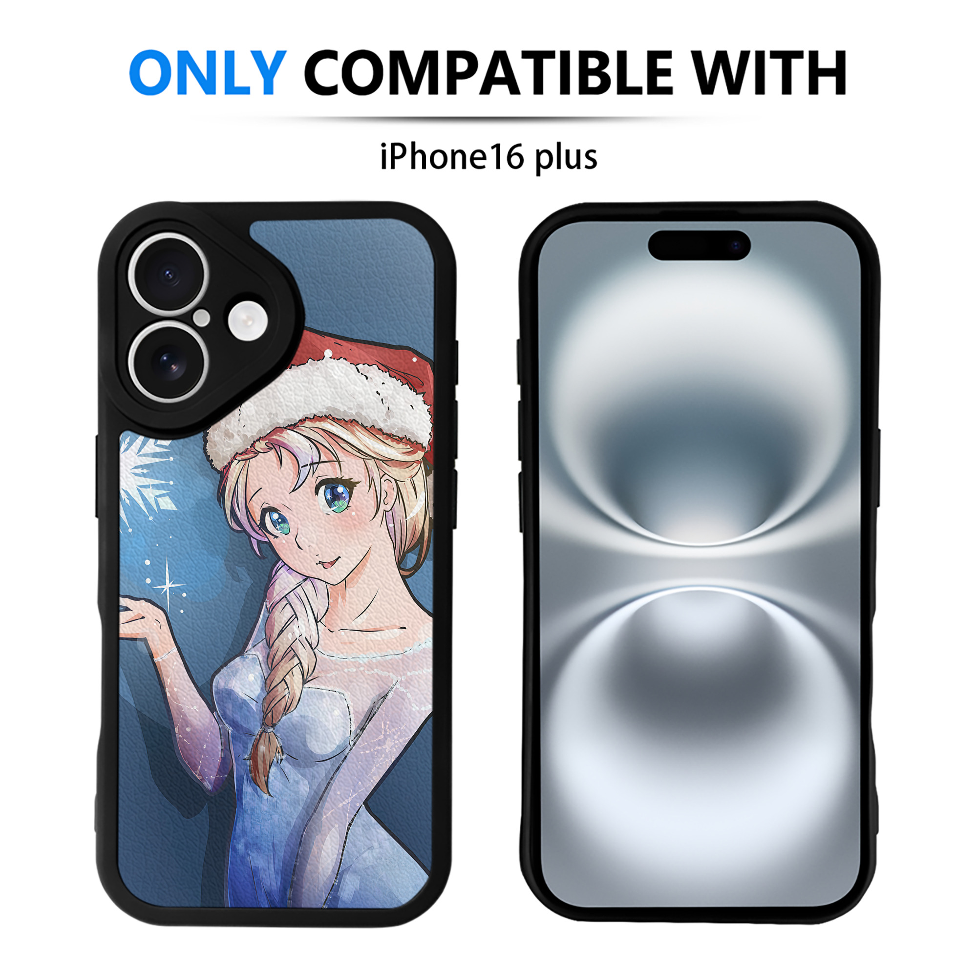 （画像用） アナと雪の女王 アンナ エルサ Frozen Anna Elsa 【iPhone 16シリーズ対応】シリコンスマホケース（レザー調） 材質：シリコン